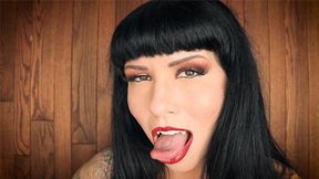 Mesmerizing Vampire Goddess Commands You To Stroke With Her Wet Tongue Tease - mp4