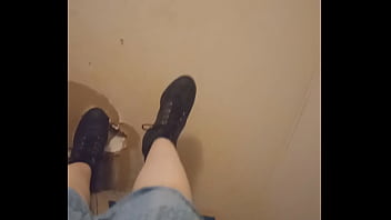 Toby the Crossdresser gagging on dildo with heels and a dress