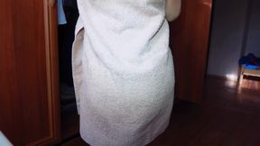 Curious cutie gets a cucumber up her ass