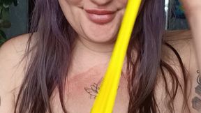 im teased with teeth yellow balloon