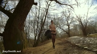 Stockings flashing in spring by Jeny Smith