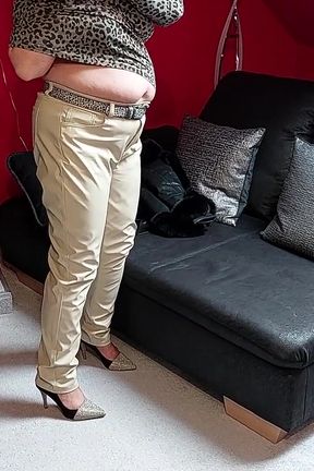 Horny Granny Does Striptease and Masturbation