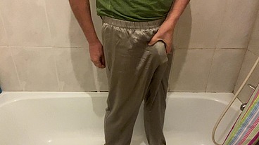 Boy pees in his pajamas