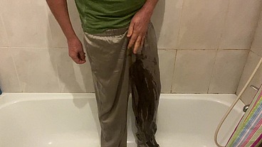 Boy pees in his pajamas