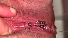 my first time haired pussy pee and moving clit and asshole