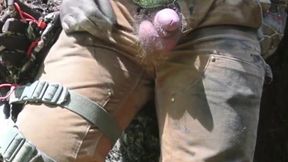 Hairy Bear Cock and Balls Pee Show