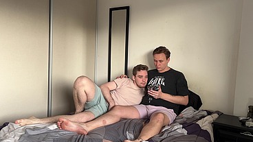 (4k) He Just Wanted to Watch Tiktok but I Fucked Him and Made Him Swallow My Cum