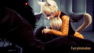 FurryAnimation's Hentai: Demond Cub and Nice Fox Yiff - Cumshot and Blowjob in HD!
