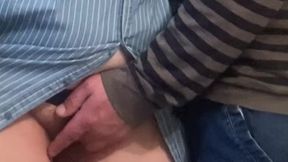 Perv Rubbing Hairy Pussy in Subway