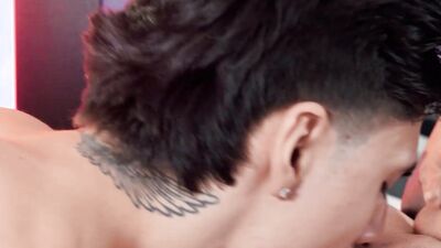 MEN - Angel Elias Visits Tattoo Artist Ethan For Some New Ink, Ends Up Eating And Fucking His Hole