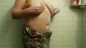 Hot fat BBW COUGAR & pregnant transgender futunari in bathroom with huge