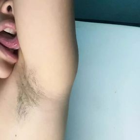 Arab sucking biting and fucking her hairy armpits