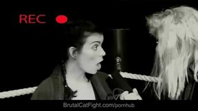 Female Wrestler Spank The Reporter And The Camera Girl