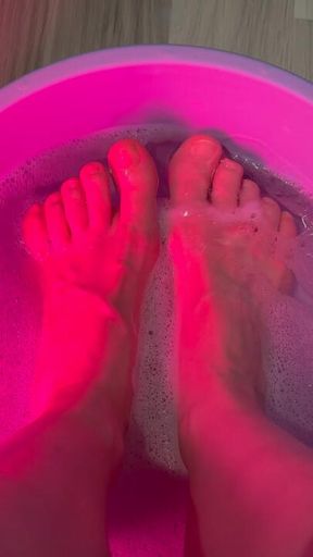 soaking in pink