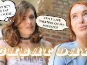 Cheat Day Creampie; Redhead cheats on her husband with TGirl Trainer - E. Streetcar & Zoey Luna