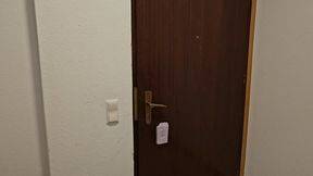 Fucking my vibrator in the stairwell