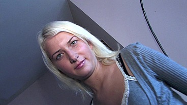 Blonde teen with slim and sexy body gets fucked by a mature man