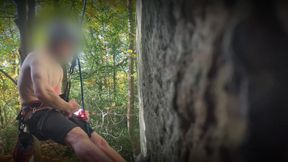 Jerking off Halfway Up a Cliff