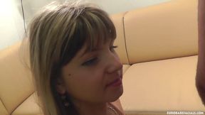 Skinny Russian Gina Gerson gets deepthroat and facial treatment
