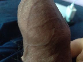 Masturbating monster cock with a strong desire to fuck