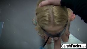 POV BJ with blindfolded Milf hottie Sarah Jessie