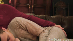 Smooth stepson banged hard bareback by hot mustache step daddy