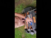 Naked Landscaper - Mowing the backyard nude
