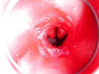Camera inside the snatch! The wettest and tastiest gap with a large penis inside!