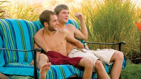 Outdoor sodomy session showing Kameron Scott and Justin Taylor