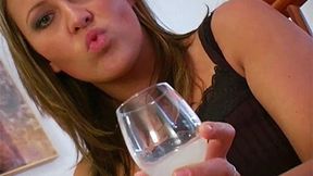 A glass full of fresh cum for cucky - Mistress Amber Leigh - Full HD MP4