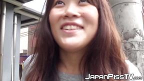 This shy girl urgently needs to pee and invites a friend to film her outdoors