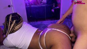 ebony teen milf amateur fucks white cock & thick facial
