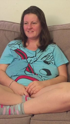 Filmed with Iphone Using Huge Purple Dildo for the First Time