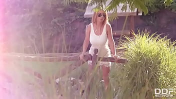 Probing the G-Spot - Lesbian Threesome&#039_s Garden Adventure