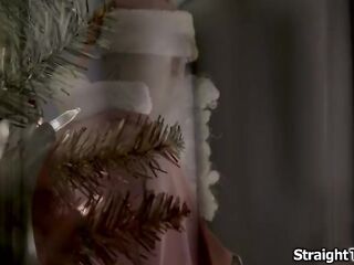 Teen Emily Willis is happily surprised Santa is visiting her in her bedroom.The tiny breasts brunette hair will do everything to get onto the fine angel list