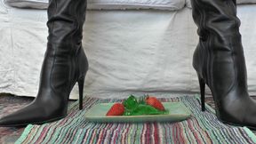 Smoking Mistress and Green Dessert From Boot Soles, POV Clip, Lady Victoria Valente (in German)