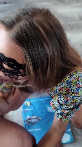 Someone else's wife shows her lover how deep her slobbery throat is   Clip 2