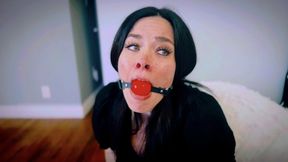 The Therapy Session Turns Into A Bondage Session For Jasmin Jai (4K) - Jasmin Jai - blouse, leopard print skirt, pantyhose, heels, rope bondage, ball gag