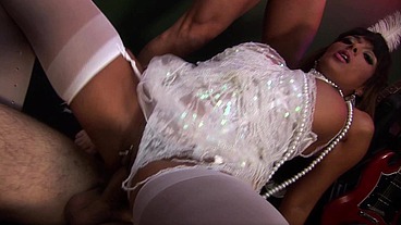 Horny whores in lingerie, Amy Azurra, Loona Luxx, and Nataly D'Angelo, push aside their...