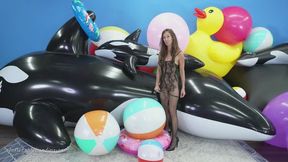 Christy L Mass Deflate-Destroy Part 1 Beach Balls, Ride Roll, Pool Pillow 4K (3840x2160)