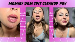 Bratty Drool Cleanup POV - Goddess Spits In Your Face