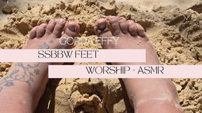 Ssbbw foot worship in the sand