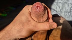Stepdaddy&#039;s Tight Foreskin Stretched and Leaking Precum