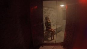 in the sauna with a new well-endowed friend