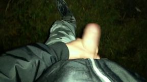 Night Cumshot to the River Canal - Wearing Camo Pants