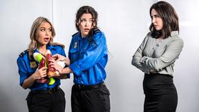 ”TSA agents punished with ass pumping fisting by their MILF boss”