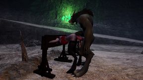 bondage grinding in a werewolf cave