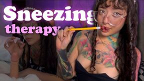 Hot doctor gives you sneezing therapy.