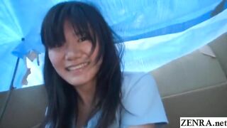Homeless JAV star sex for food in cardboard home Subtitled
