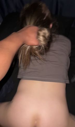 Dirty teen takes on a big cock in an intense threesome